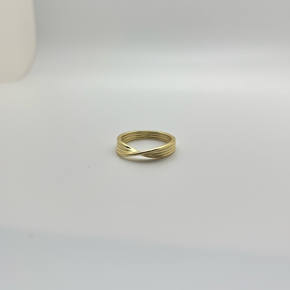 14k Gold Twisted Ring - Stackable Ring - 925 Ster… - image 6